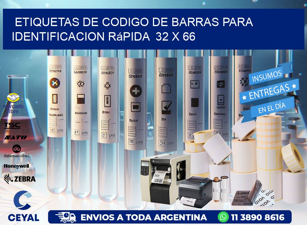 Etiquetas de Codigo de Barras para Identificacion Rápida  32 x 66
