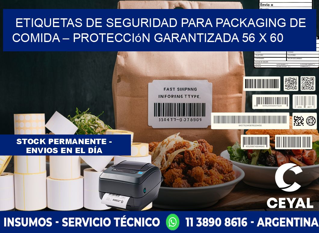 Etiquetas de seguridad para packaging de comida – Protección garantizada 56 x 60