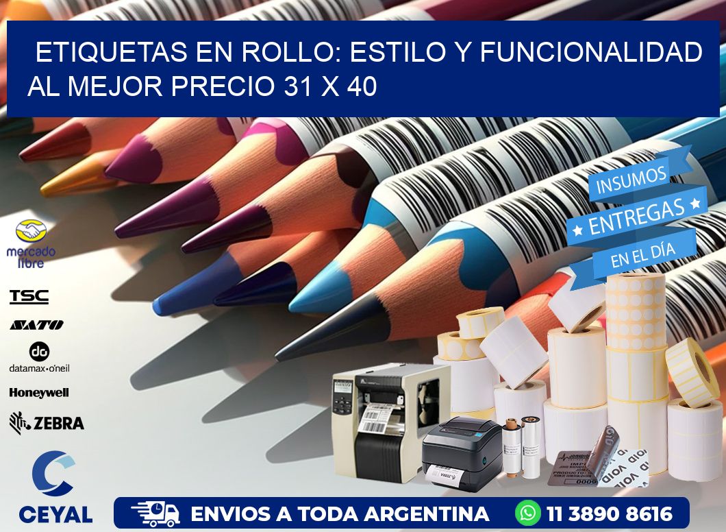 Etiquetas en Rollo: Estilo y Funcionalidad al Mejor Precio 31 x 40