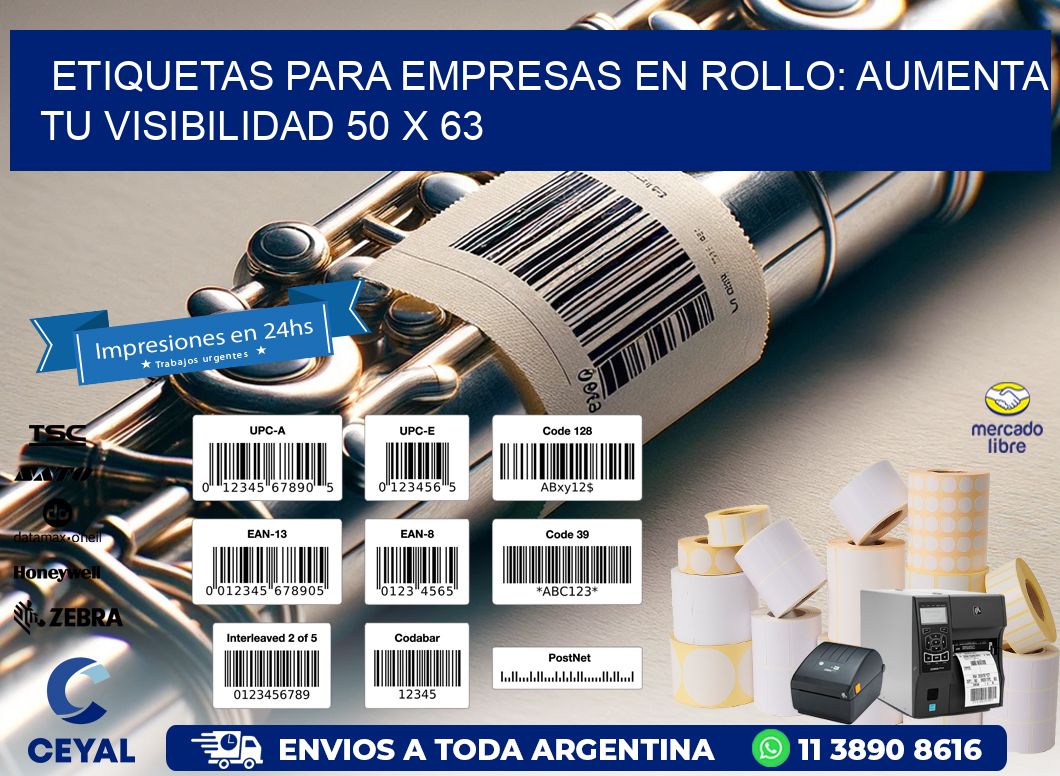 Etiquetas para Empresas en Rollo: Aumenta tu Visibilidad 50 x 63