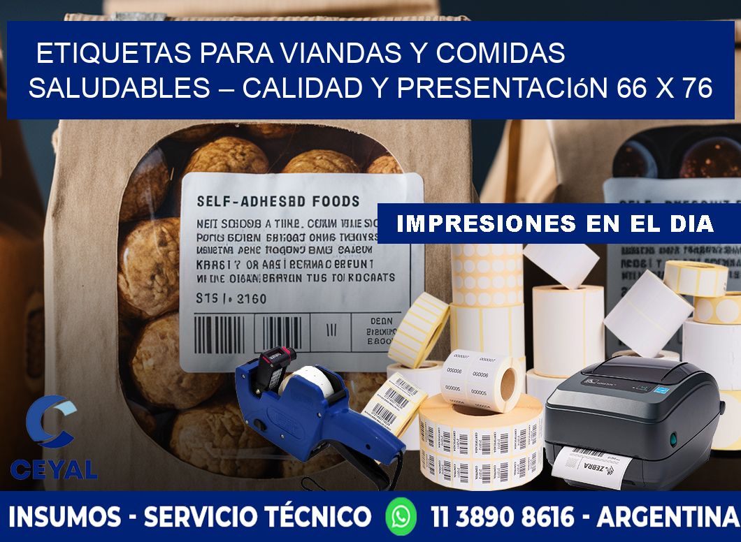 Etiquetas para viandas y comidas saludables – Calidad y presentación 66 x 76