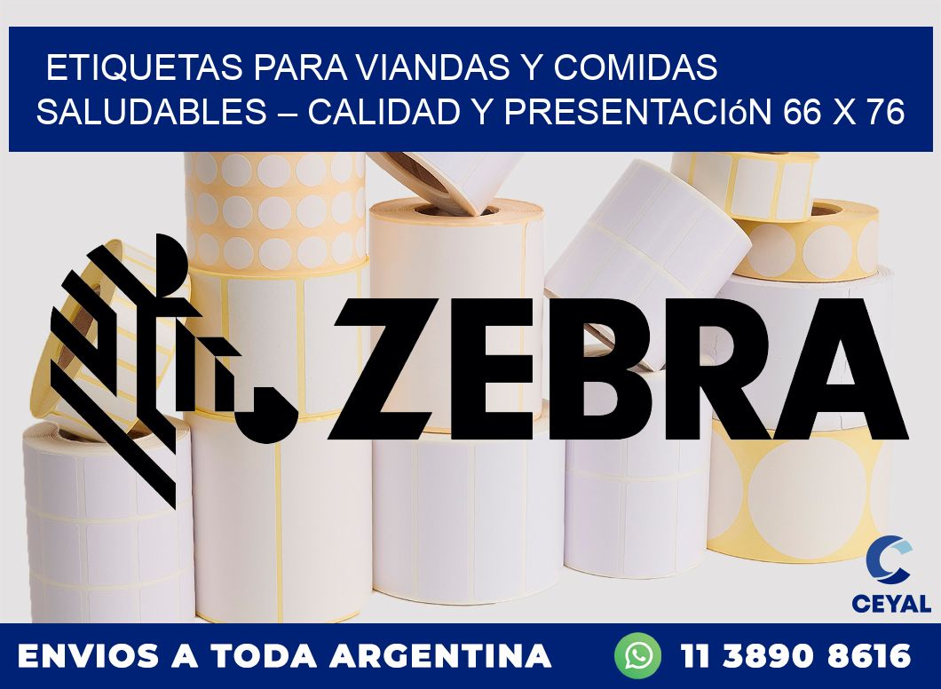 Etiquetas para viandas y comidas saludables – Calidad y presentación 66 x 76