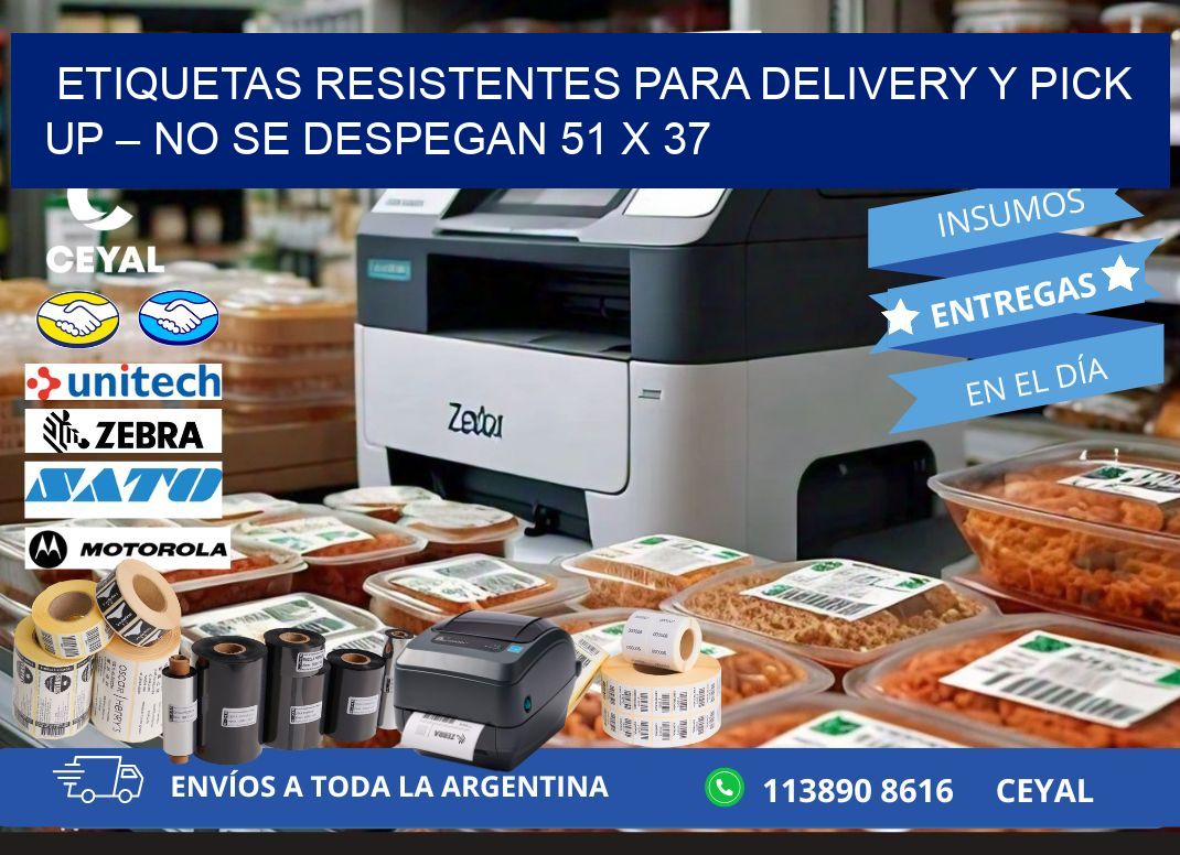 Etiquetas resistentes para delivery y pick up – No se despegan 51 x 37