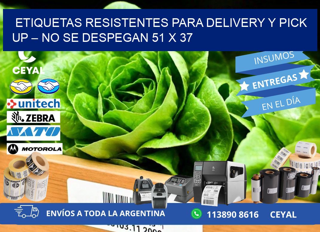 Etiquetas resistentes para delivery y pick up – No se despegan 51 x 37