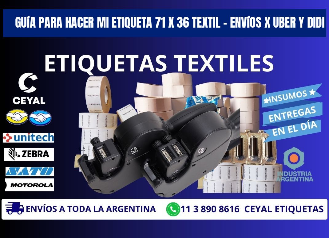 Guía para hacer mi Etiqueta 71 x 36 textil – Envíos x Uber y DiDi
