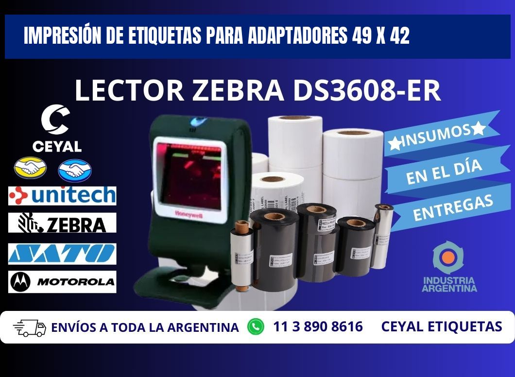 IMPRESIÓN DE ETIQUETAS PARA ADAPTADORES 49 x 42