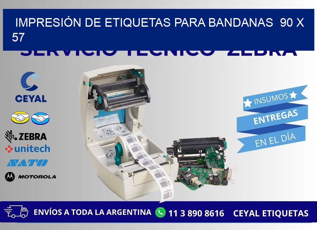 IMPRESIÓN DE ETIQUETAS PARA BANDANAS  90 x 57