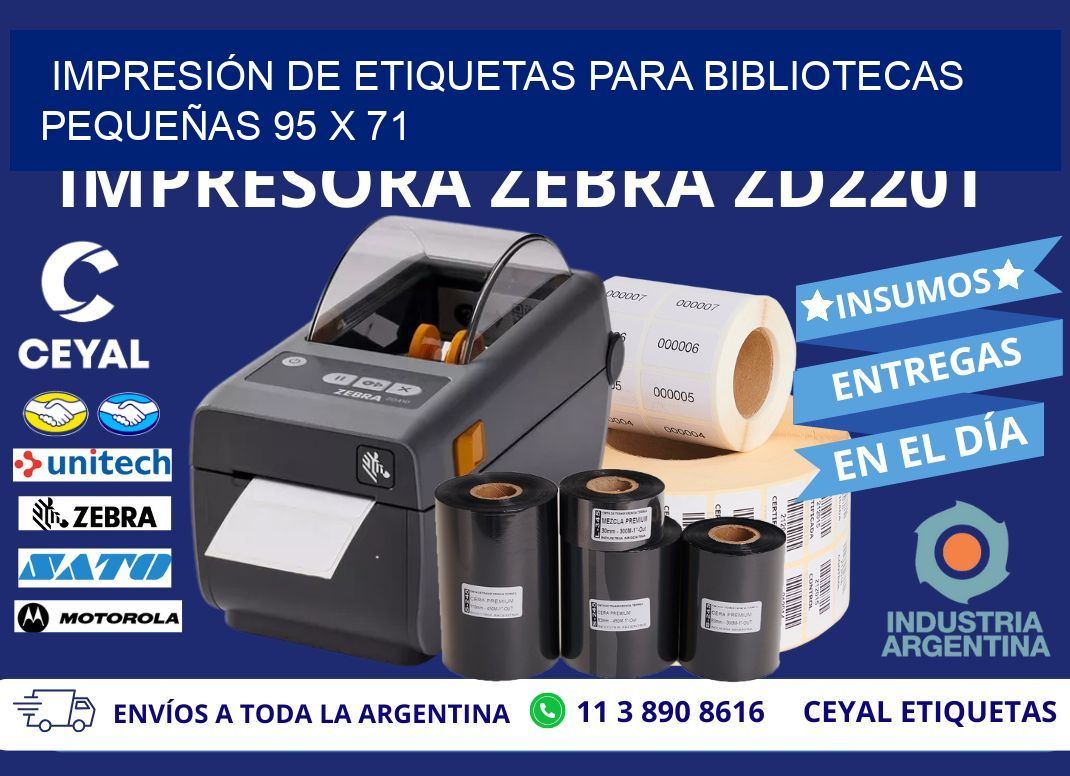 IMPRESIÓN DE ETIQUETAS PARA BIBLIOTECAS PEQUEÑAS 95 x 71
