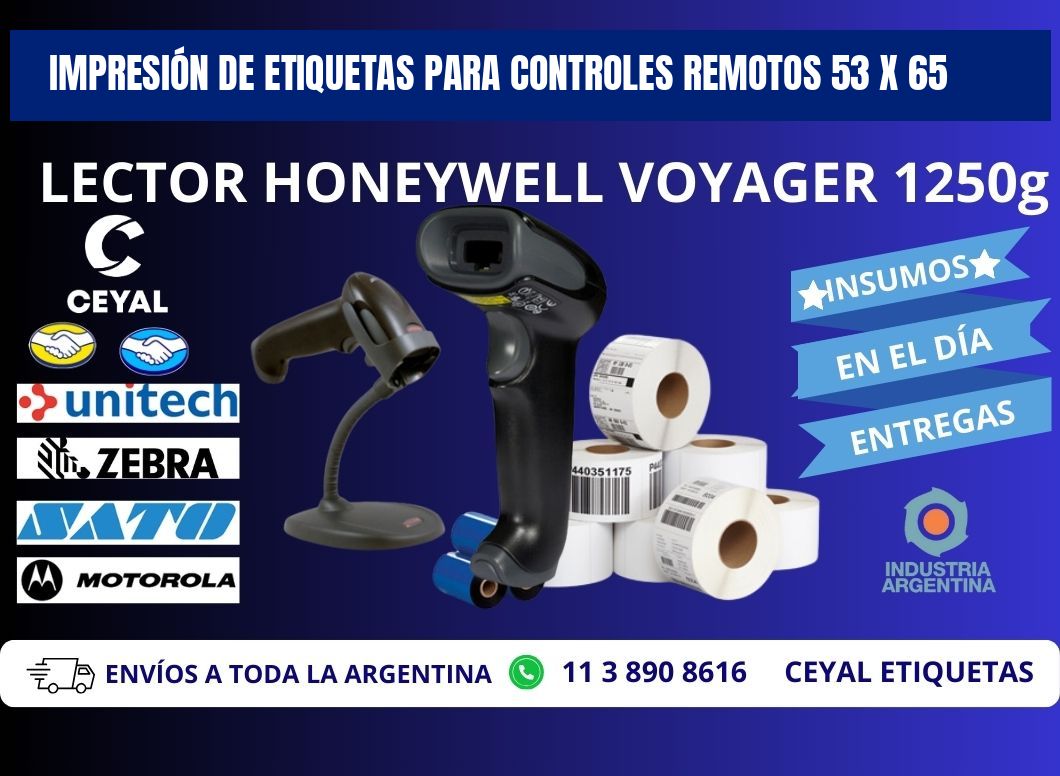 IMPRESIÓN DE ETIQUETAS PARA CONTROLES REMOTOS 53 x 65