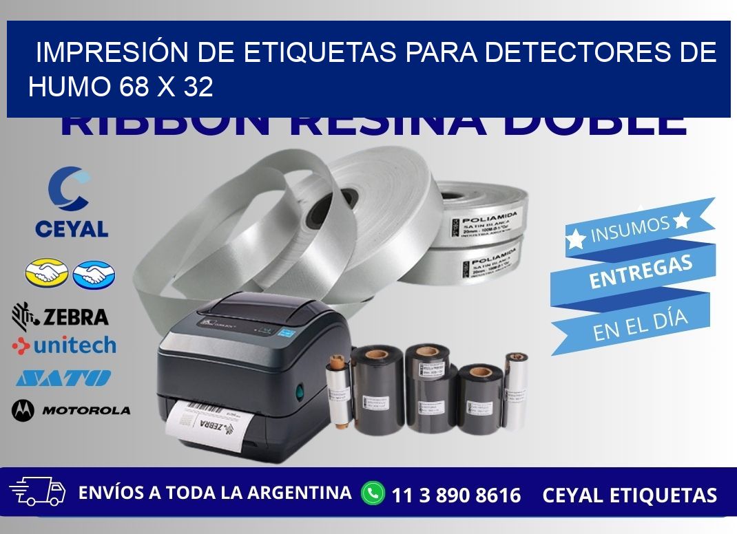 IMPRESIÓN DE ETIQUETAS PARA DETECTORES DE HUMO 68 x 32