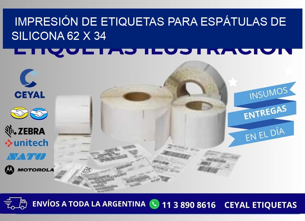 IMPRESIÓN DE ETIQUETAS PARA ESPÁTULAS DE SILICONA 62 x 34
