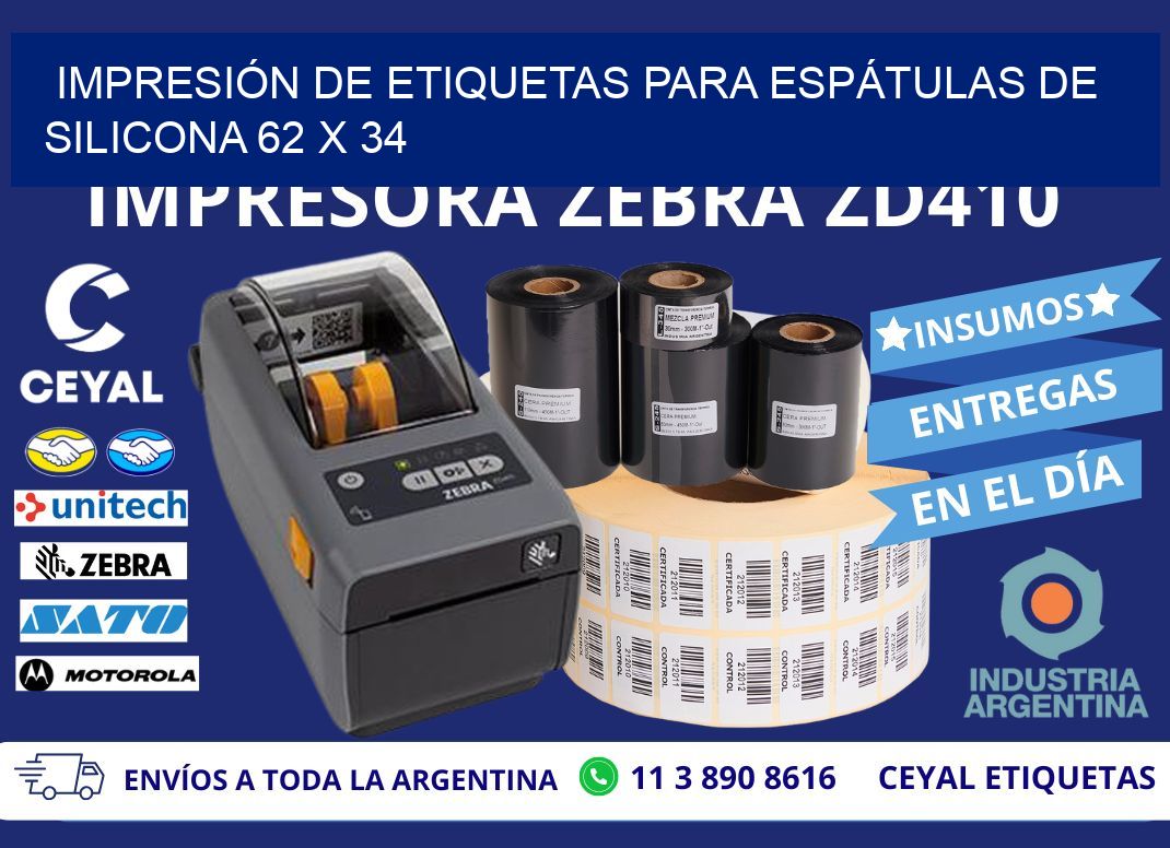 IMPRESIÓN DE ETIQUETAS PARA ESPÁTULAS DE SILICONA 62 x 34