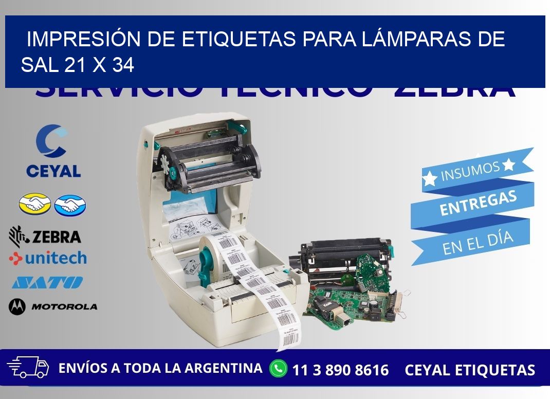 IMPRESIÓN DE ETIQUETAS PARA LÁMPARAS DE SAL 21 x 34