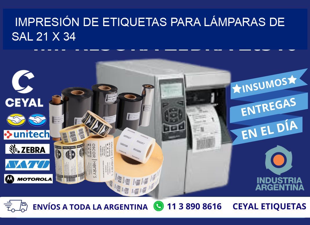 IMPRESIÓN DE ETIQUETAS PARA LÁMPARAS DE SAL 21 x 34