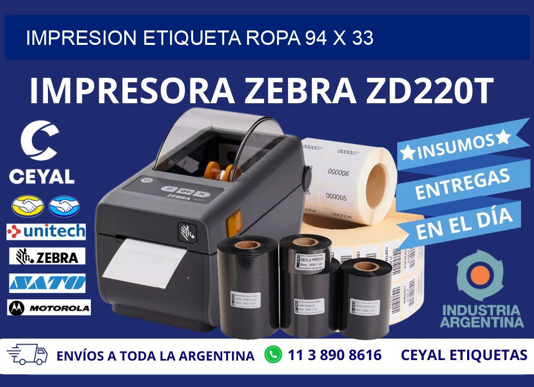 IMPRESION ETIQUETA ROPA 94 x 33