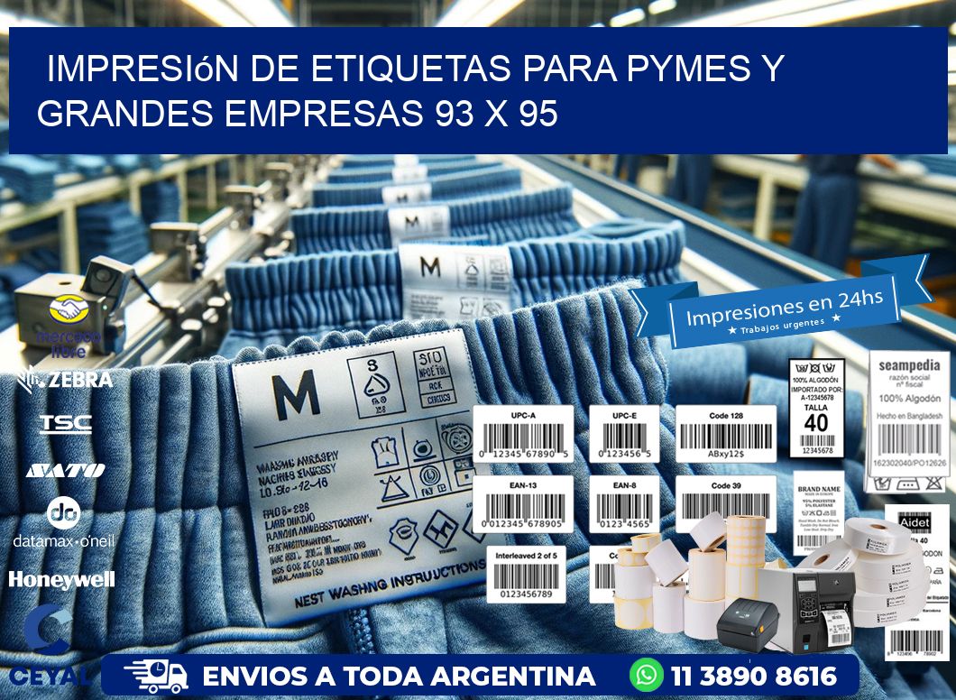 Impresión de Etiquetas para PyMEs y Grandes Empresas 93 x 95