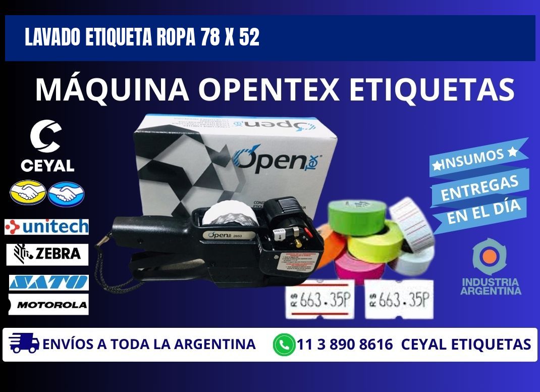 LAVADO ETIQUETA ROPA 78 x 52