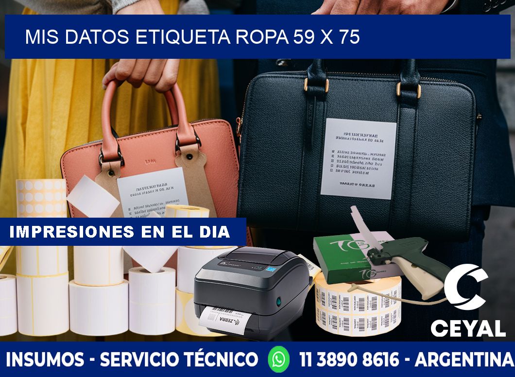 MIS DATOS ETIQUETA ROPA 59 x 75