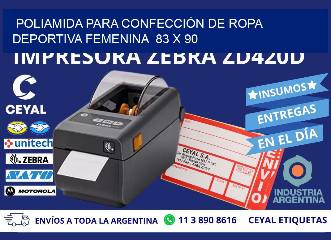 POLIAMIDA PARA CONFECCIÓN DE ROPA DEPORTIVA FEMENINA  83 x 90