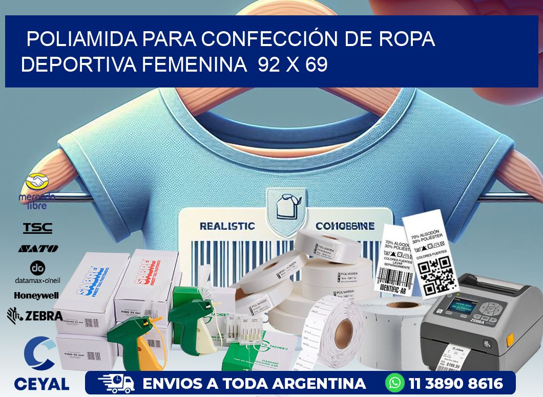POLIAMIDA PARA CONFECCIÓN DE ROPA DEPORTIVA FEMENINA  92 x 69