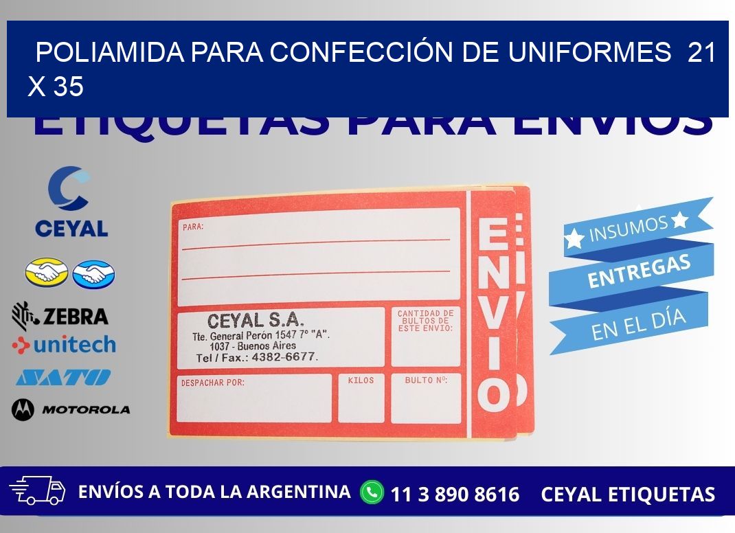 POLIAMIDA PARA CONFECCIÓN DE UNIFORMES  21 x 35