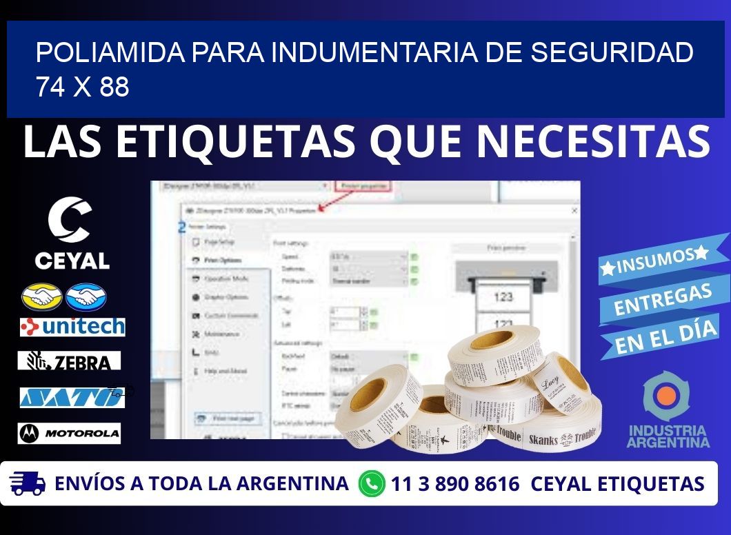 POLIAMIDA PARA INDUMENTARIA DE SEGURIDAD  74 x 88