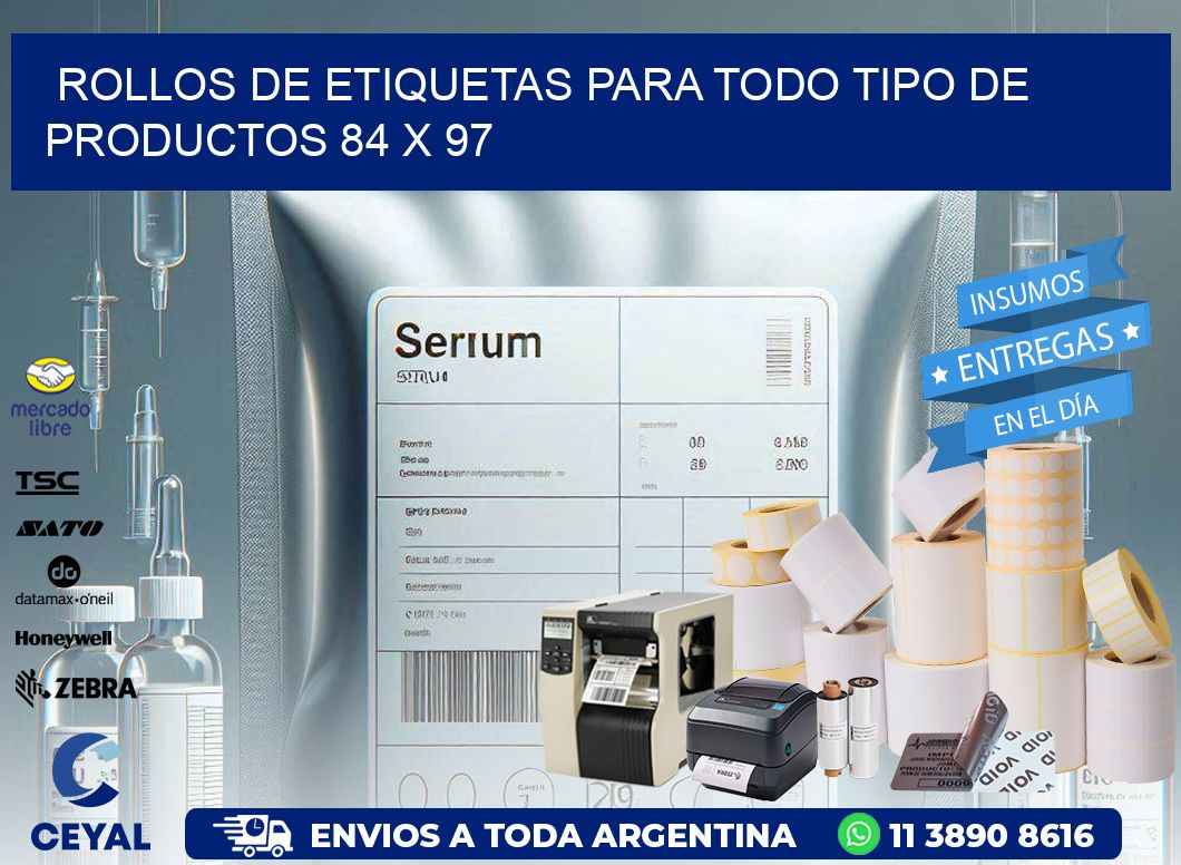 Rollos de Etiquetas para Todo Tipo de Productos 84 x 97