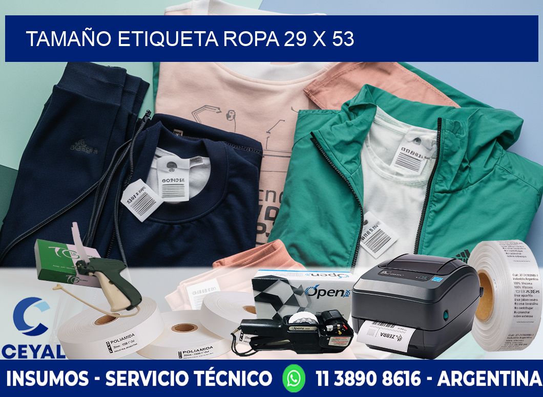 TAMAÑO ETIQUETA ROPA 29 x 53