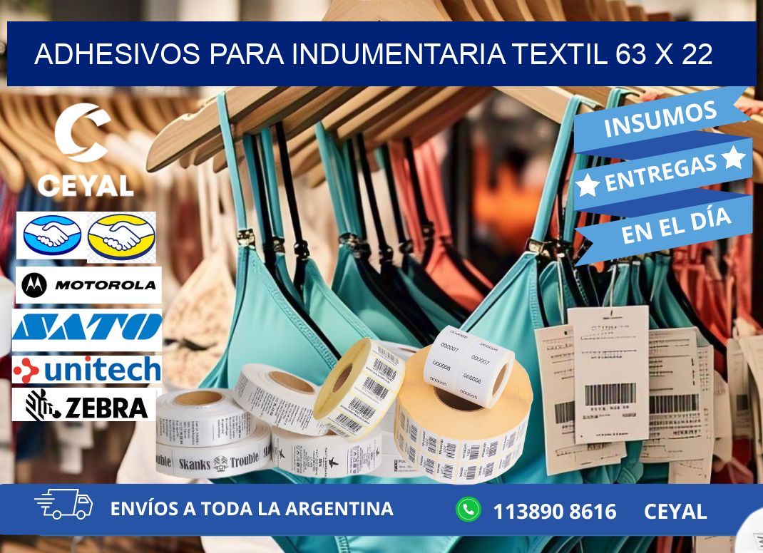 ADHESIVOS PARA INDUMENTARIA TEXTIL 63 x 22