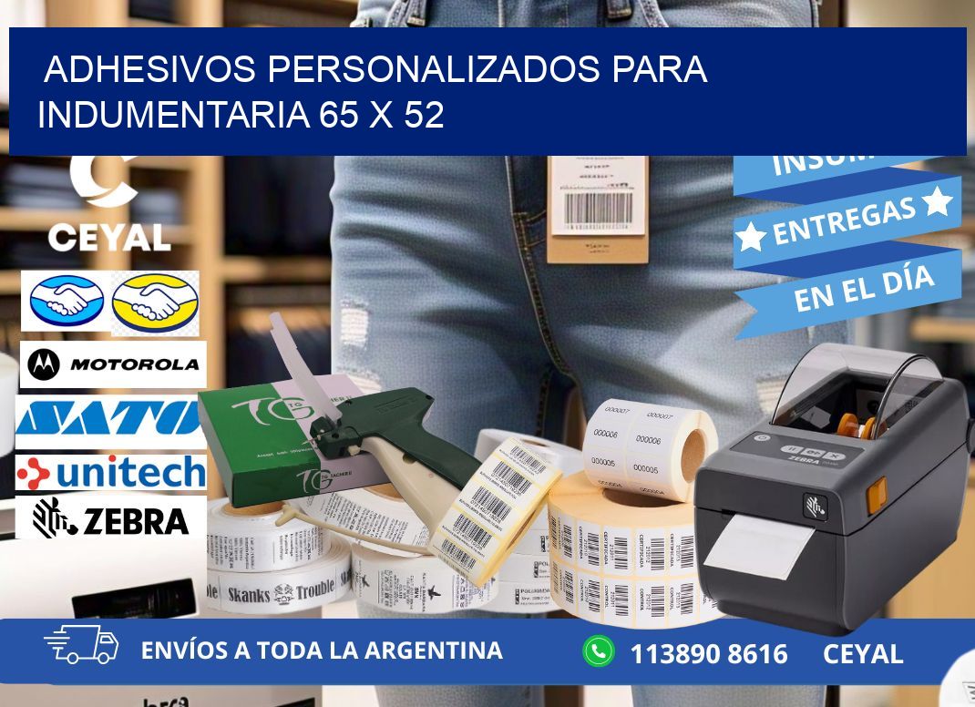 ADHESIVOS PERSONALIZADOS PARA INDUMENTARIA 65 x 52