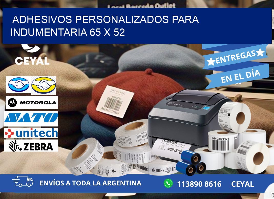 ADHESIVOS PERSONALIZADOS PARA INDUMENTARIA 65 x 52
