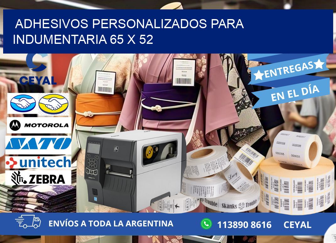 ADHESIVOS PERSONALIZADOS PARA INDUMENTARIA 65 x 52