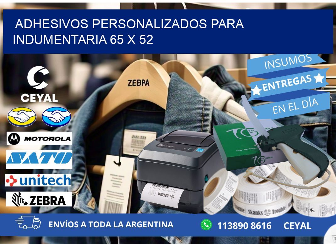ADHESIVOS PERSONALIZADOS PARA INDUMENTARIA 65 x 52