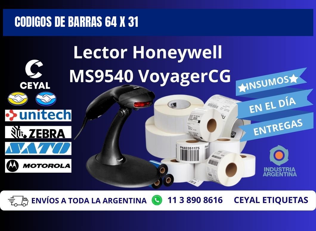 CODIGOS DE BARRAS 64 x 31