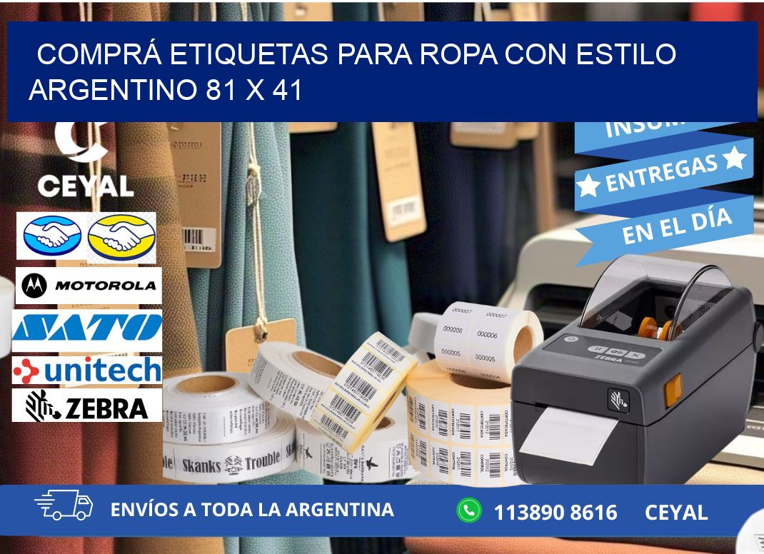 COMPRÁ ETIQUETAS PARA ROPA CON ESTILO ARGENTINO 81 x 41