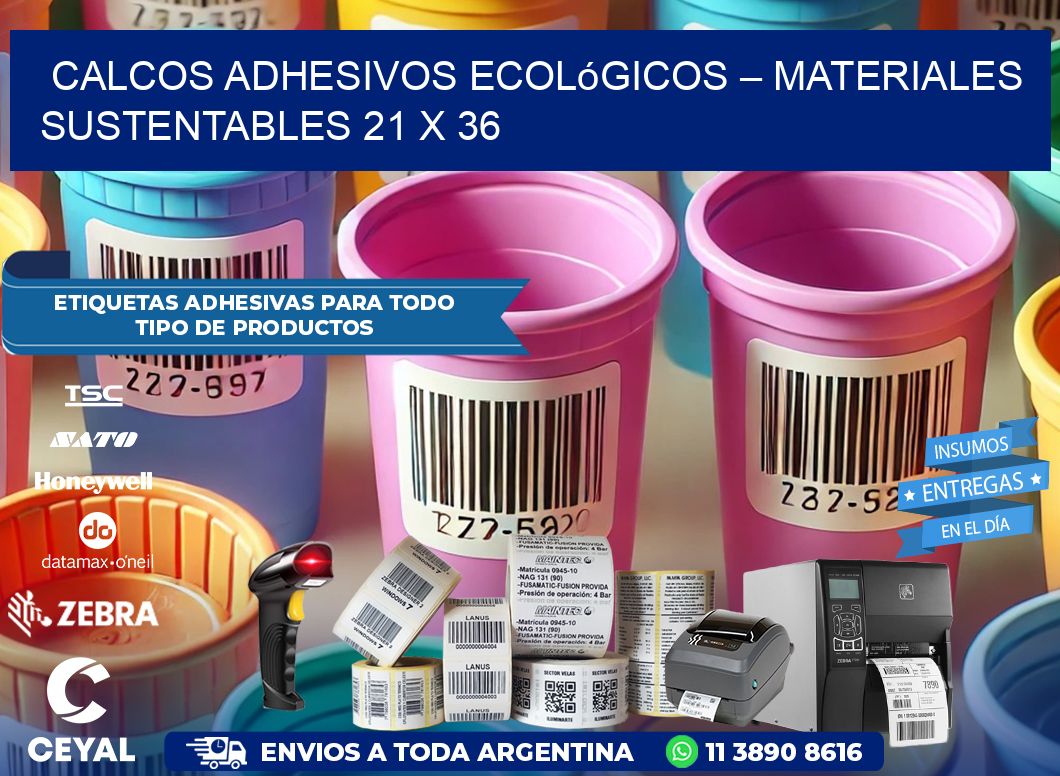 Calcos Adhesivos Ecológicos – Materiales Sustentables 21 x 36