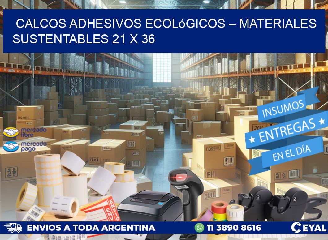 Calcos Adhesivos Ecológicos – Materiales Sustentables 21 x 36