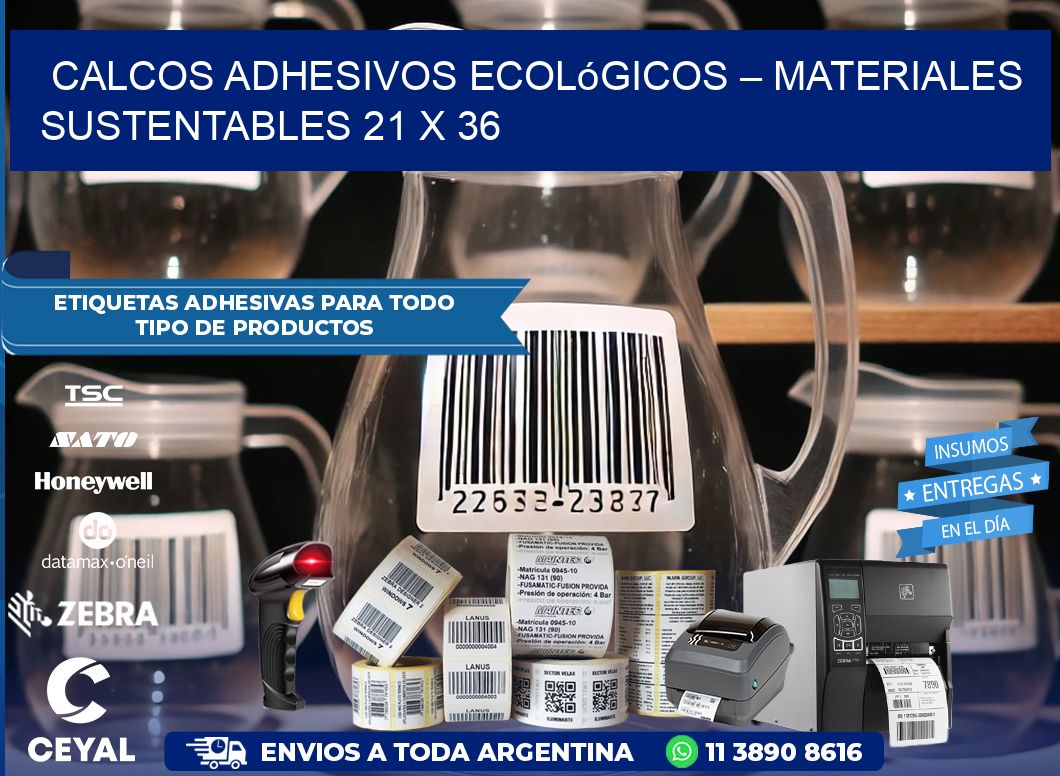 Calcos Adhesivos Ecológicos – Materiales Sustentables 21 x 36