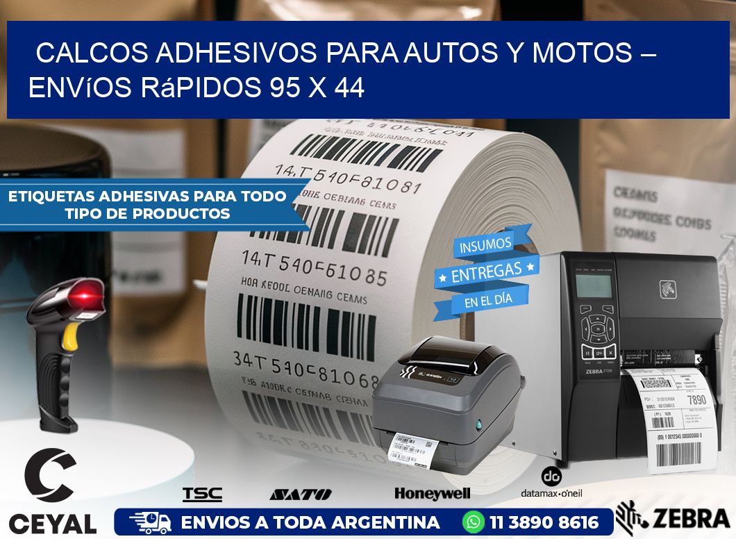 Calcos Adhesivos para Autos y Motos – Envíos Rápidos 95 x 44