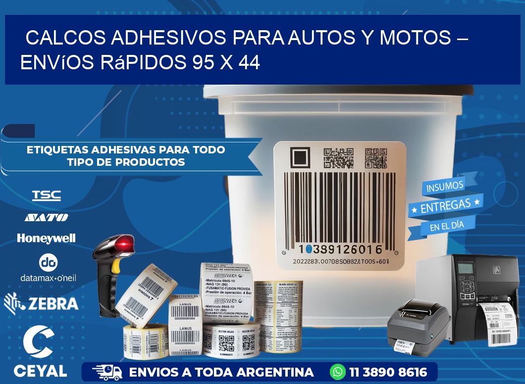 Calcos Adhesivos para Autos y Motos – Envíos Rápidos 95 x 44