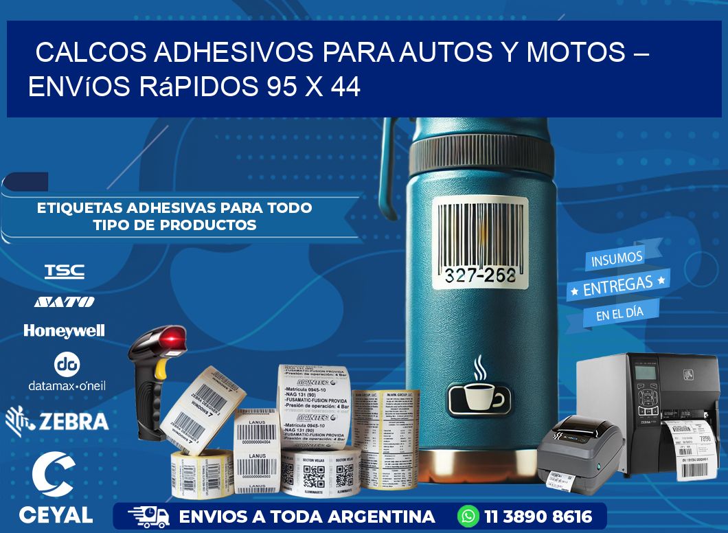 Calcos Adhesivos para Autos y Motos – Envíos Rápidos 95 x 44