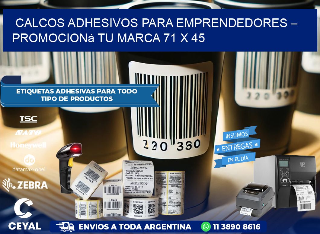 Calcos Adhesivos para Emprendedores – Promocioná Tu Marca 71 x 45