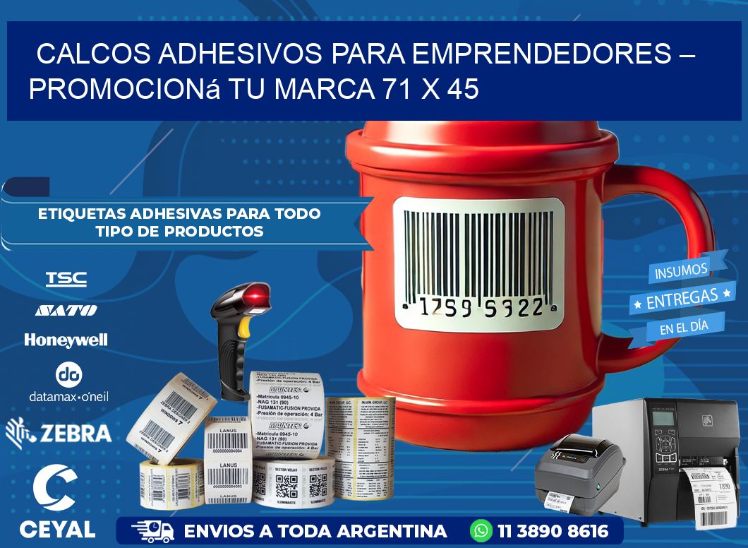 Calcos Adhesivos para Emprendedores – Promocioná Tu Marca 71 x 45
