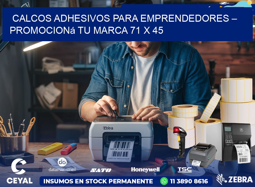 Calcos Adhesivos para Emprendedores – Promocioná Tu Marca 71 x 45