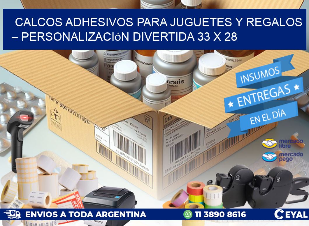 Calcos Adhesivos para Juguetes y Regalos – Personalización Divertida 33 x 28