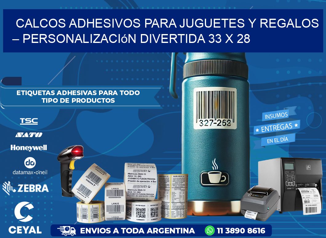 Calcos Adhesivos para Juguetes y Regalos – Personalización Divertida 33 x 28