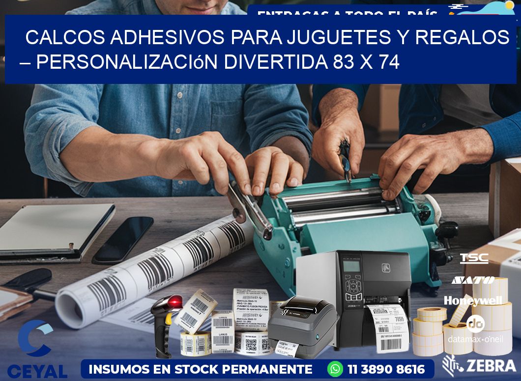 Calcos Adhesivos para Juguetes y Regalos – Personalización Divertida 83 x 74