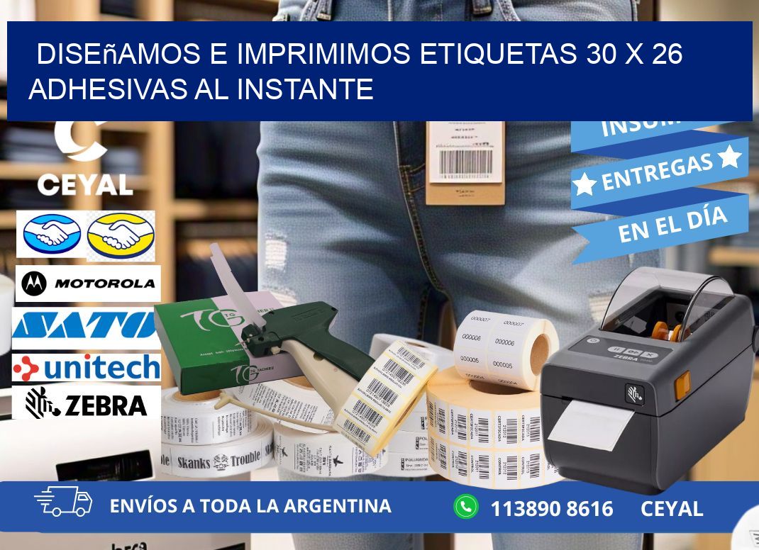 Diseñamos e Imprimimos Etiquetas 30 x 26 Adhesivas al Instante