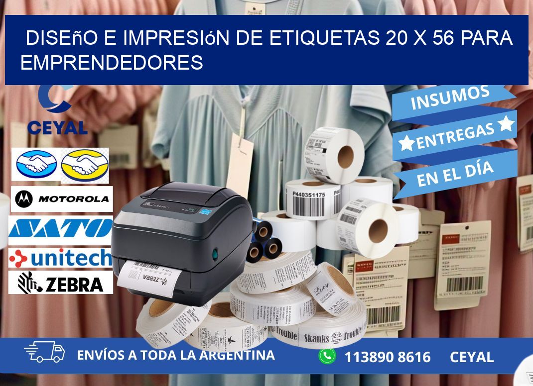 Diseño e Impresión de Etiquetas 20 x 56 para Emprendedores