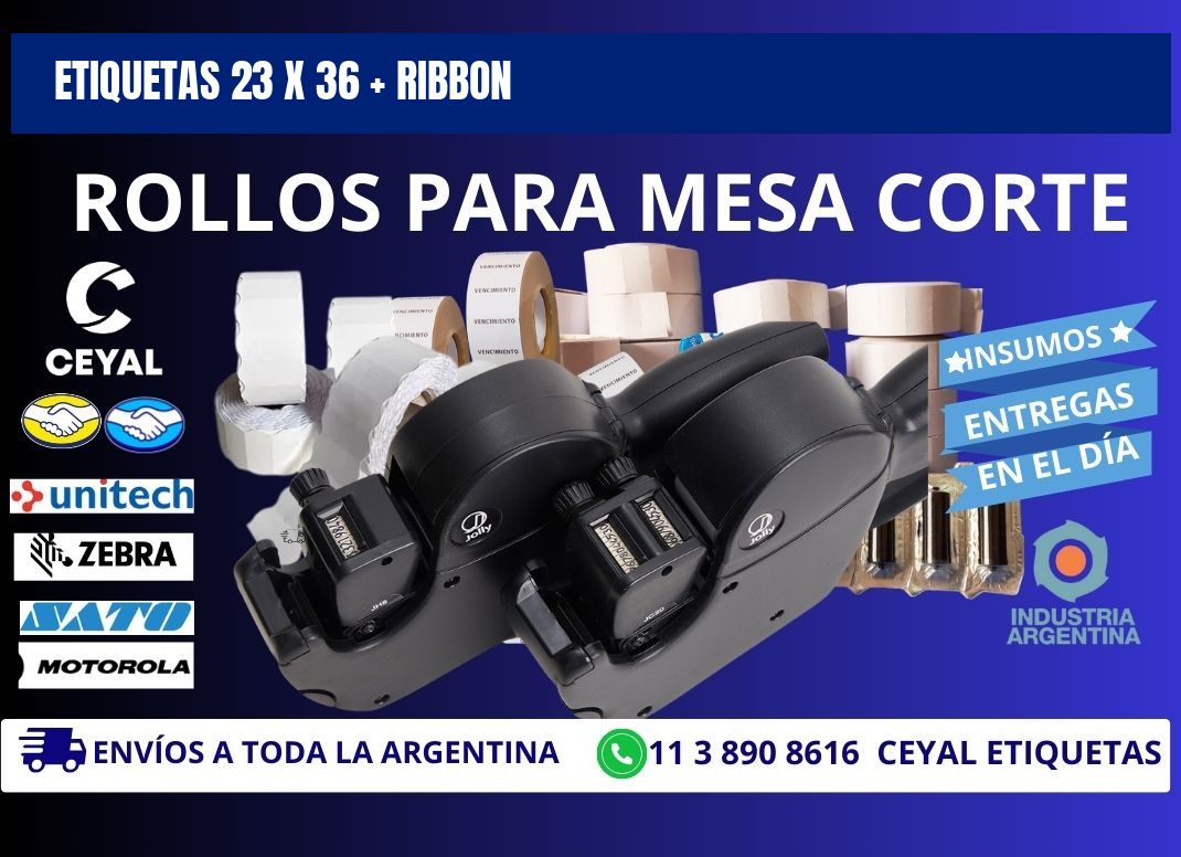 ETIQUETAS 23 x 36 + RIBBON